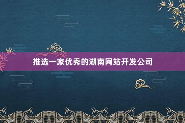 推选一家优秀的湖南网站开发公司