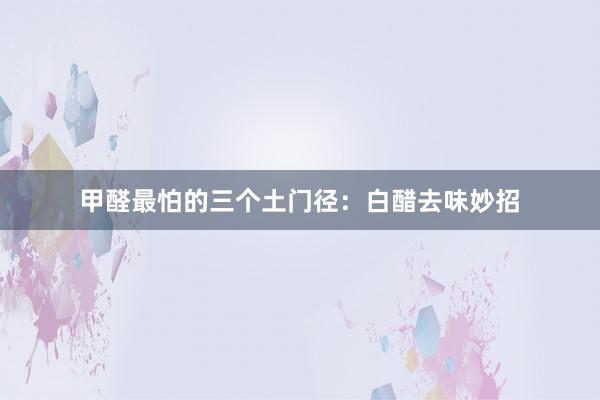 甲醛最怕的三个土门径：白醋去味妙招
