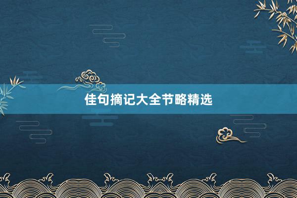 佳句摘记大全节略精选